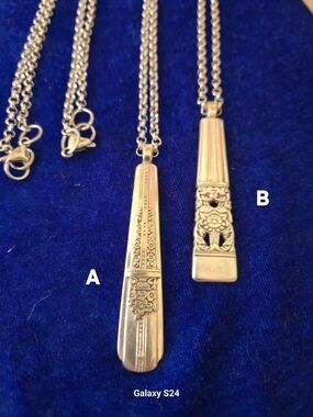 Silver Plate Floral Pendant Necklace - Stainless Necklace